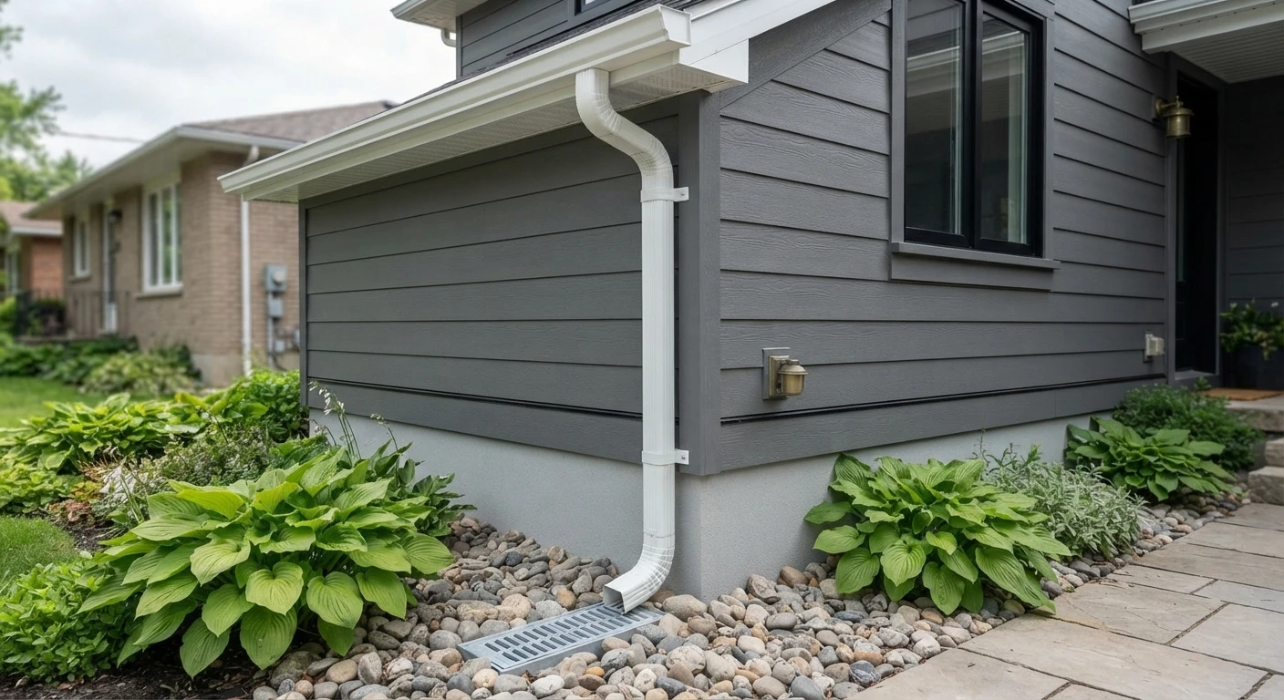 Modern siding and clean white aluminum gutters on an Ottawa home