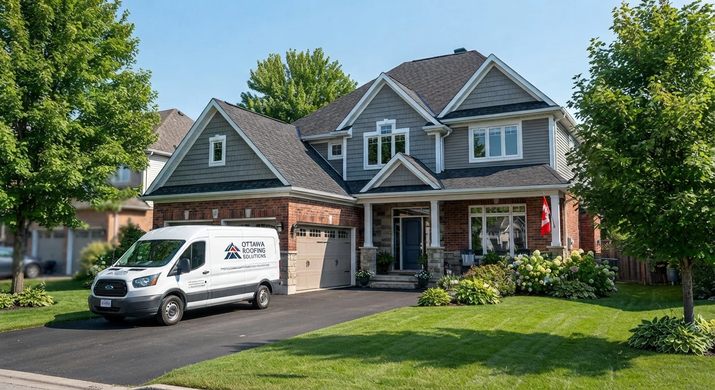 Beautiful residential home in Ottawa with a high-quality shingle roof for quote comparison